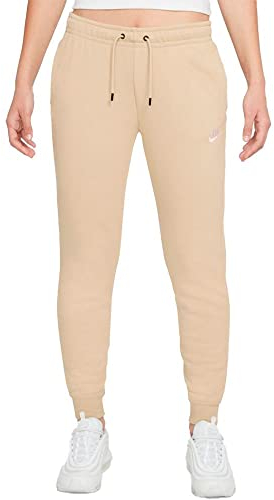 Nike Women's W NSW ESSNTL FLC MR PNT RG Pants, Rattan/White, M