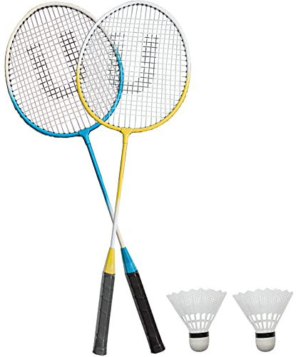 Unibos Outdoor Garden 2 Player Metal Badminton Set Including Racket & Shuttlecock