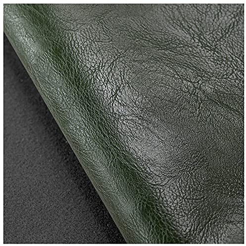Vintage Textur Tyglakan I Konstläder Metervis 138x100 Cm Mjukt PU Klädseltyg 1 Mm Tjocklek För Bilbarnstolar, Soffstolsmöbler, Gör-det-själv Hantverk(Color:mörkgrön)