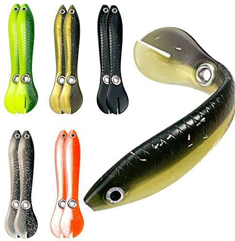Soft Bionic Fishing Lure - 10 PCS Soft Plastic Swim Baits for Bass, Freshwater & Saltwater Top Water Fishing Lures