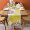 Tischläufer Leinen Tischläufer Frühling Wohnzimmer Gelb und Grau Tischdeko Boho Blumen Tischmatten für Kommode Schrank Tisch TV Küche Esstisch Party Bankett Hochzeit Tischläufer 33 x 183cm