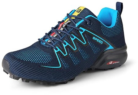 Botas de senderismo para hombre, impermeables, antideslizantes, para caminar al aire libre, escalar, zapatillas de trekking, azul, 42 EU