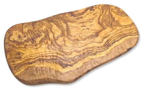 Küchenmaster Olivträ skärbräda 34 cm i naturskärning, serveringsbräda, träplatta