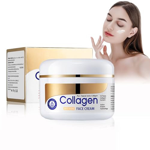 Crema al collagene per il viso - 100 g di crema anti-età per donna, cura della pelle del viso per donna - cura della pelle con collagene per un'idratazione intensa e una pelle morbida
