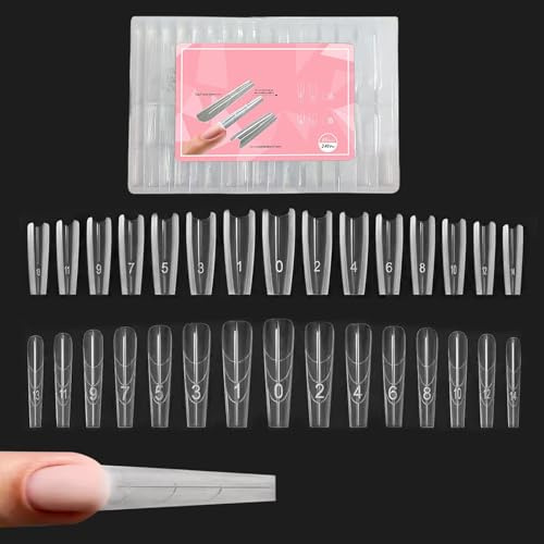 240PCS Sandwich Nail Form | Nail Duals Forms For Gel Nails Extension | Professional Gel Nails Extension Forms Duals-Sided, Quick Building, for Personal Salon Home Fashion Beauty Manicure Daily Styling