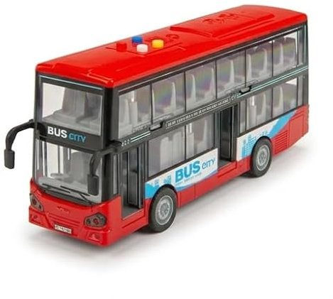 MEHRU Double Decker Toy Bus for Kids – Realistic City Bus Toy Vehicle with Lights & Sounds, Toy Bus, Baby toys, Birthday Gifts for 3+ Year Old Boys and Girls,