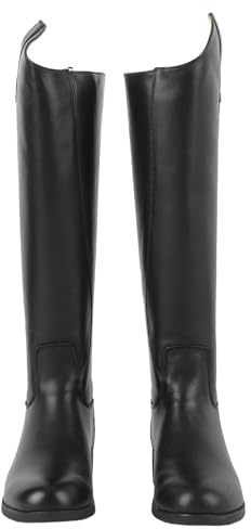 EOJDDPA Botas hasta la Rodilla Botas de Montar Altas Entrenamiento Ecuestre Unisex Uso Diario con Cremallera Trasera Cuero EVA para Hombres Mujeres Jinetes Trabajo Estable Competencia