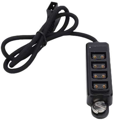 MENDUNER D kran splitter strömkabel, D-kran hane till 4 portar hona splitter navadapter, 0,2 cm skruvfäste för V-montering batterikamera och enheter laddningsströmförsörjning, 15,7 tum 40 cm