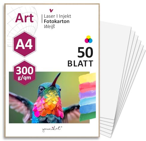 50er Set blanko Bastelkarton DIN A4 - DIY I zum Selbstgestalten Basteln Malen Beschreiben für Scrapbook-ing und vieles mehr I weiß I dv368