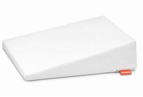 sleepling 196629 - Cuscino a cuneo, rialzo per letto con rivestimento in microfibra, lavabile fino a 60 gradi, con certificazione Ökotex, Made in EU, 45 x 100 x 15 cm, colore bianco