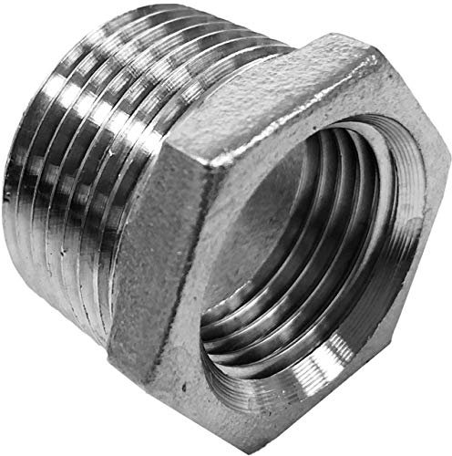 MegaHaustechnik Reduzier Stück aus V4A Edelstahl Außengewinde AG 1 1/4 x 1 Zoll Innengewinde IG reduziert Gewinde Fitting Trinkwasser geeignet Reduzierung Verbinder Verschraubung Rohr Adapter