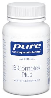 Pure Encapsulations B-Complex Plus | 60 vegane Kapseln (2 Monate Vorrat) | deine 8 B-Vitamine für mentale Performance | B1, B2, B3, B5, B6, B12, Biotin, Folat (als Metafolin) in aktivierter Form