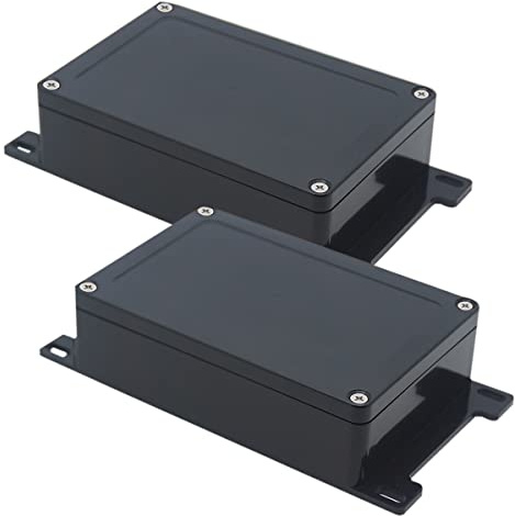 Zulkit Junction Box ABS Plastic Dustproof Waterproof IP65 Universal Electrical Boxes Project Enclosure with Fixed Ear Black 5.91 x 3.94 x 1.73 Inch (150 x 100 x 44 mm)(Pack of 2)