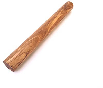 Degrullare, massiv, Ø 4 cm, längd 25/30/35/40/45 cm, valbar, pizzarulle, kavel för hand av olivolträ (längd: 35 cm)