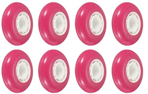 PATIKIL Inline Skate Ruote 8pz 82A Roller Skate Ruote Sostituzione Accessori per Singola Filo Skate Rotella Tavola Interno o Esterno, Rosa