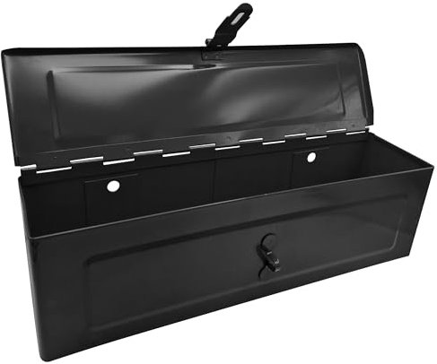 Werkzeugkiste Schwarz - Robuste Metallbox für Werkzeuge - Perfekte Aufbewahrung für Auto, Werkstatt & Keller - Stabile Werkzeugbox für Heimwerker & Profis Metallbox Heimwerker Werkzeugkoffer