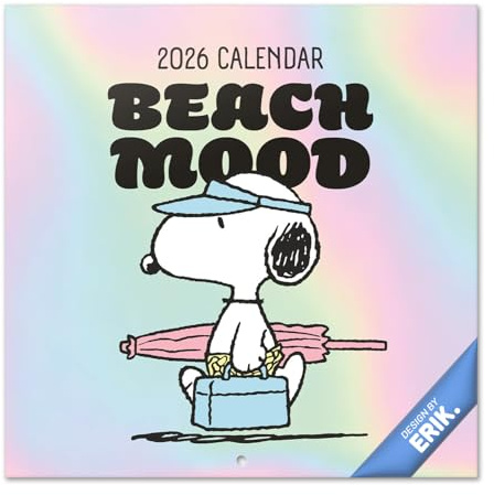 Grupo Erik - Calendrier 2026 Mural Snoopy - Calendrier Mural 2026 Mensuel │ Idee Cadeau : Calendriers Muraux │ De Janvier à Décembre : Espace pour notes et Illustrations décoratives (30x60 cm)