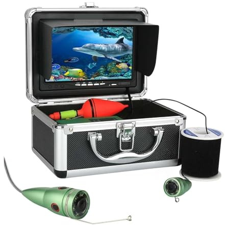 Cámara de Pesca submarina HD de 7 Pulgadas, Kit de 165 Grados, 6 Luces LED Blancas de 1 W, buscador de Peces, 1000 TVL, Alcance de 20 m, 30 m y 50 m(10M)