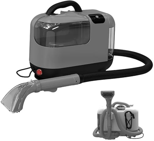 Shampouineuse Canape Nettoyeur Tapis 1200W 75dBA Tuyau de 1.5m, avec Busette à Vide, pour Poltrons/Escaliers à Domicile, Femmes au Foyer 220V-Grey