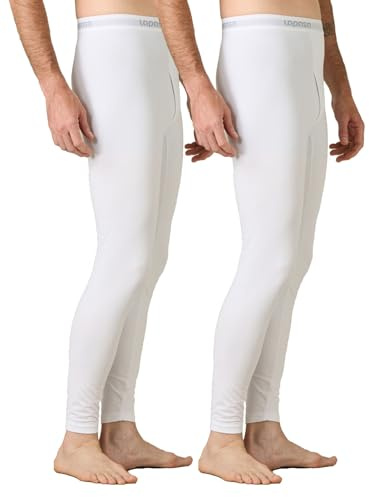LAPASA Pacco da 2 o 1 Calzamaglie Termica Uomo Fodera in Pile Medio/Pesante Pantaloni Termici Sportivi Strato Base Biancheria Intima Leggings Caldi M10/M25/M56