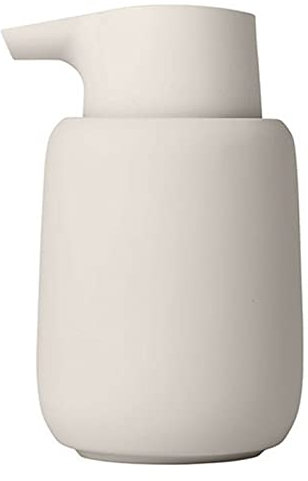 Blomus - Dispenser per sapone, Ceramica, plastica, silicone., Raggio di luna, H 14 cm, T 9,5 cm, Ø 8,5, V 0,25 l