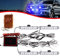 KaiDengZhe 4x4 LED 4 en 1 Stroboscopique Avertissement DC12V Urgence Clignotant Balise Lampe sans Fil À Distance Stroboscope Lumière Urgence Lumière Externe pour Camion Remorque Caravane (Bleu)