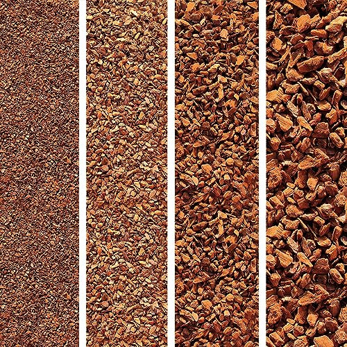 Terra Discount Premium Pinie 60 Liter | fein, mittel, grob oder extra grob | Pinienrinde: Der besondere Rindenmulch | Pinienborke als dekorativer Bodenbelag (extra grob (Körnung 20-80 mm))