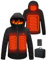 Qdreclod Heated Jacket with Hood, Winter Warm Hoodie Jacket with 3 Heating Levels,USB Charging Port, Men Women Windproof Waterproof Coats Body Warmer for Outdoor Work Hiking Skiing Fishing