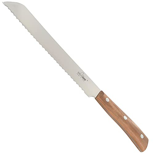 MAGLIO NERO Coltello da Pane 21 cm Linea Iside con Manico in Ulivo Made in Italy