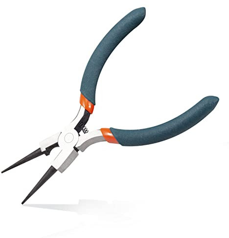 LEONTOOL Mini alicates de punta redonda de 5 pulgadas con cortadores, alicates de alambre de precisión, alicates de corte al ras de alambre, fabricación de joyas, herramientas para hacer bisutería