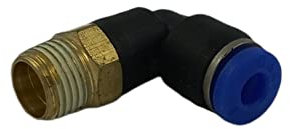 Raccordo Innesto rapido pneumatico a L per tubo 4 mm filetto 1/8 - Conf.15 pezzi