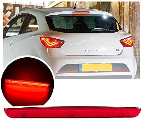 Rote Linse rote LED 3 dritte bremsleuchte fur Seat Ibiza 6J 6P Leon MK2 hinteres mittleres hoch montiertes drittes Bremslicht OEM-Nr: 6J0945097A 6J0945097B
