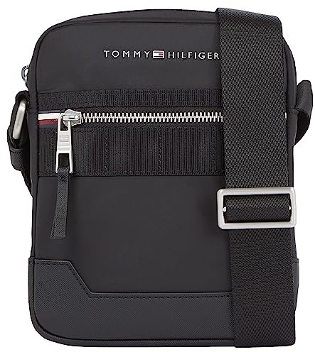 Tommy Hilfiger Herren Umhängetasche Elevated Nylon Reporter mit Reißverschluss, Schwarz (Black), Onesize