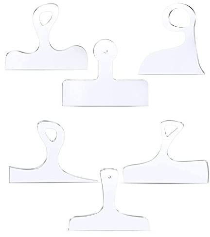 ATOZS Pochoirs de traçage incurvés pour le travail du bois, charcuterie, planche à découper, gabarit en acrylique transparent