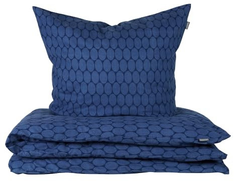 Schiesser Bettwäscheset Drops | Feinbiber | 2-teilig | Grafikprint | 100 % Baumwolle | Oeko-Tex® Made in Green Zertifiziert | Reißverschluss | 135x200cm + 80x80cm | Dunkelblau