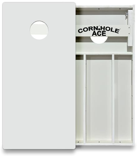 CornholeAce All Weather Professional Cornhole Boards | Plain Not Coated | Made of 3/4 inch PVC, Includes Handles, Official Pro Tournament Style, Waterproof