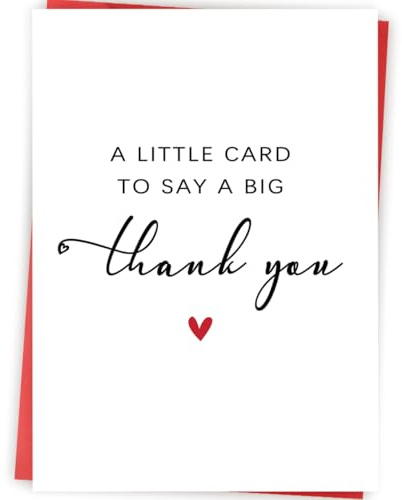 Zyulin Simple Thank You Card Gifts for Men Women, Appreciation Gifts for Teacher Boss, A Little Card to Say A Big Thank You