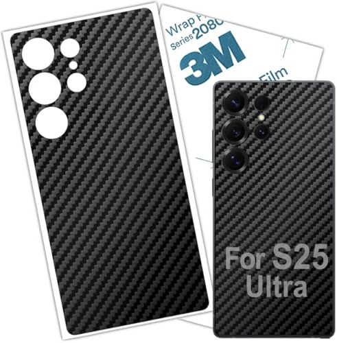S25 Ultra Skin Wrap 3M Carbon Fiber Film Protective for Back Glass (S25 Ultra)