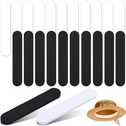 Réducteurs de Taille de Chapeau,24 Pièces Inserts de Chapeau Auto-Adhésifs Bande De Ruban Adhésif en Mousse pour Hommes et Femmes Chapeaux et Casquettes(Noir Blanc) 110 x 20 x 5 mm