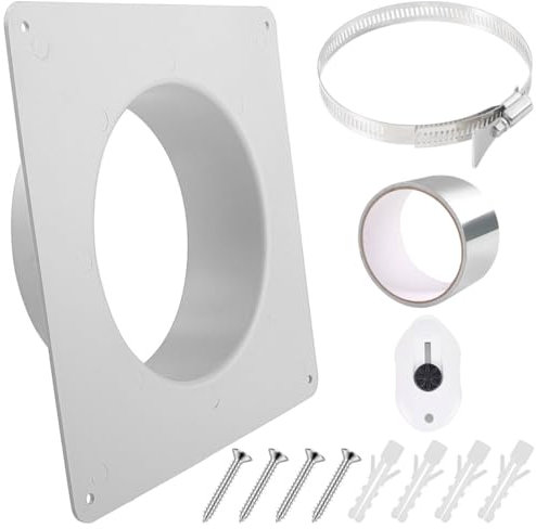 Rohrverbinder Flansch 150mm/6 inch Lüftungskanalverbinder Flansch aus ABS Kunststoff mit Edelstahl Schlauchschellen Alu-Folienband gerade Rohrflansch für Heizung Kühlung Lüftungssystem