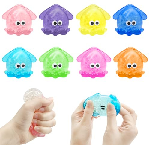 Yeefunjoy 4PCS Juguetes Antiestrés Squeeze, Pulpo Squishy Fidget Toy Set, Taba Juguetes Sensoriales Alivian la Ansiedad Apretar Tdah Autismo Relajación Navidad cumpleaños Regalo para Niños y Adultos