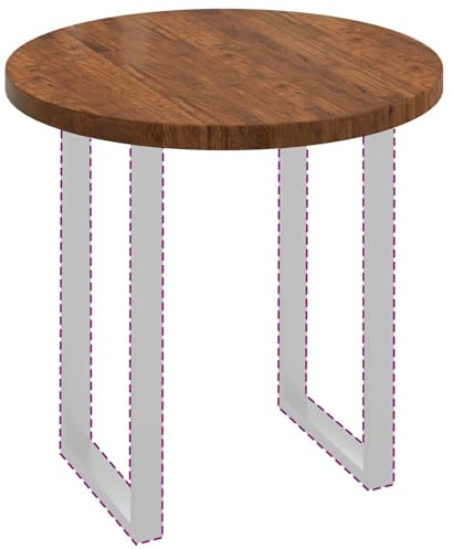 vidaXL Tischplatte Hellbraun Ø 80 x 4 cm Massivholz Eiche, Moderner runder Eichen-Tischplatte, wendbares Design, stylische Essfläche, praktisches Möbel für Wohnzimmer