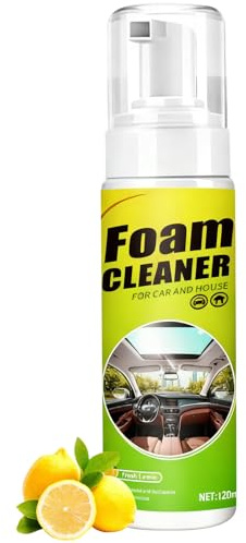 Limpiador de espuma para interior de coche, 120 ml, jabón en aerosol portátil para asiento, vidrio, camión, neumático, auto, rueda, ventana, cuero