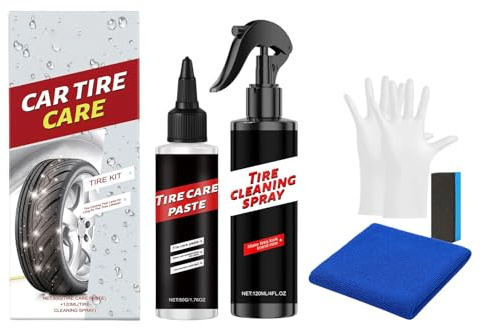Kit para Abrillantar Neumáticos- Recubrimiento para Neumáticos, Productos Paraa Automóvil De Alto Brillo, Recubrimiento Par Neumáticoss | Accesorios Automóviles Par Limpieza Pulido Detallado Lavado