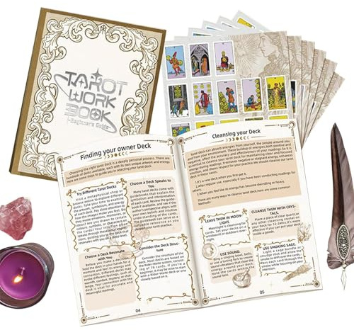 Diario de Tarot Libro Vintage Cuaderno Trabajo Diario Escritura Lectura