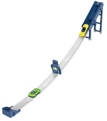 Catapult Race Track Playset - Tröghetsfordon med modulär byggbana, hållbar lanseringsplattform, hantverkskurser, spännande körkurs | underhållning