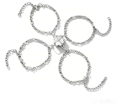 AffeGifts Vänskapsarmband för 4, magnetiska flickor armband BFF armband vänskap matchande armband för bästa vänner presenter till födelsedag, examen