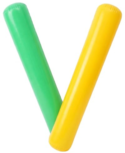 Bemonew Poolnudel 2 st uppblåsbar poolnudlar, 104 cm robust simning bärbar rolig säker flottör för barn vattenaktivitet, grön och gul