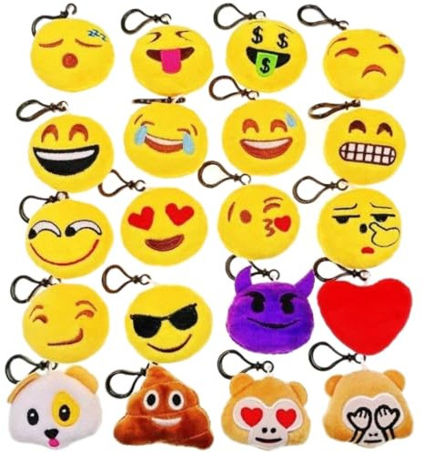 JZK 20 x Mini plüsch Schlüsselanhänger 5cm Tasche Anhänger, Kinder oder Erwachsene Mitgebsel Geschenk Spielzeug Gastgeschenk für Geburtstag Kinder Party Festival