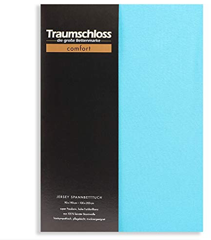 Traumschloss Spannbetttuch »Comfort« 100% Baumwolle | Edel-Jersey | bügelfrei | türkis | 90-100x200cm